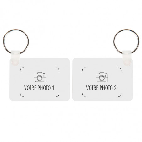 Porte clef rectangle 2 photos