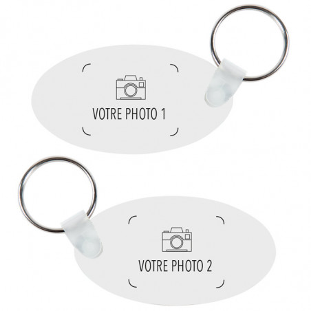 Porte clé ovale 2 photos