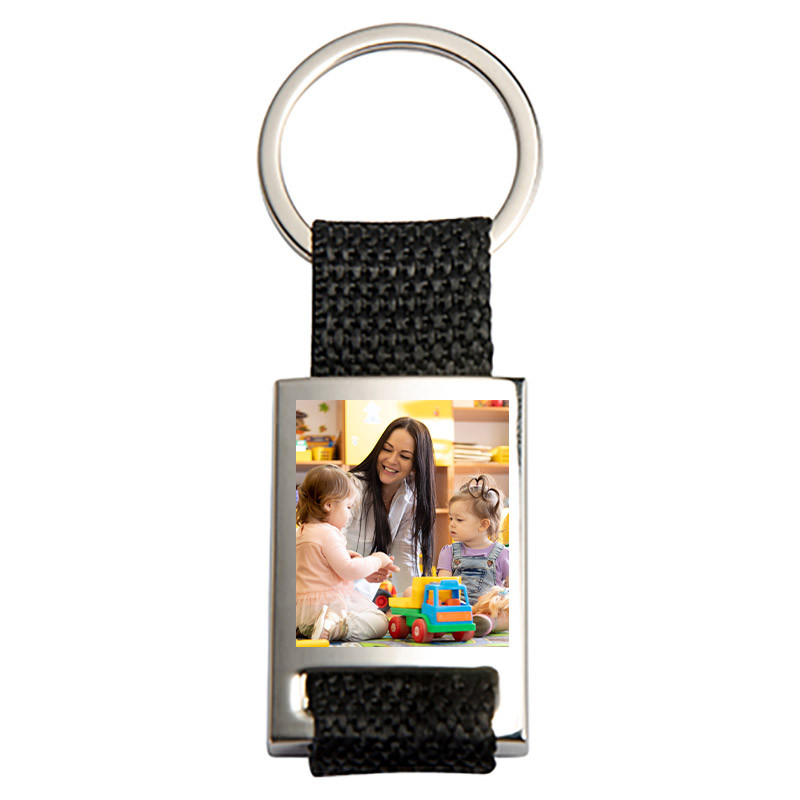 Porte clef tissu noir personnalisable