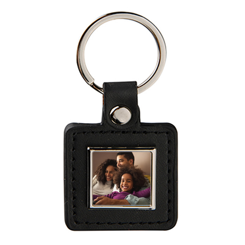 Porte clef carre cuir photo