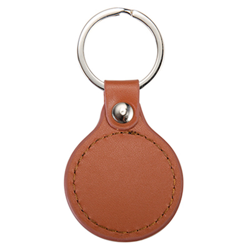 Porte clés cuir - COOPER - laurier (rond)