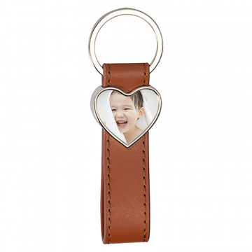 Porte clef cuir personnalisé coeur