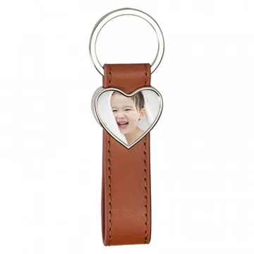 Porte clef cuir personnalisé coeur