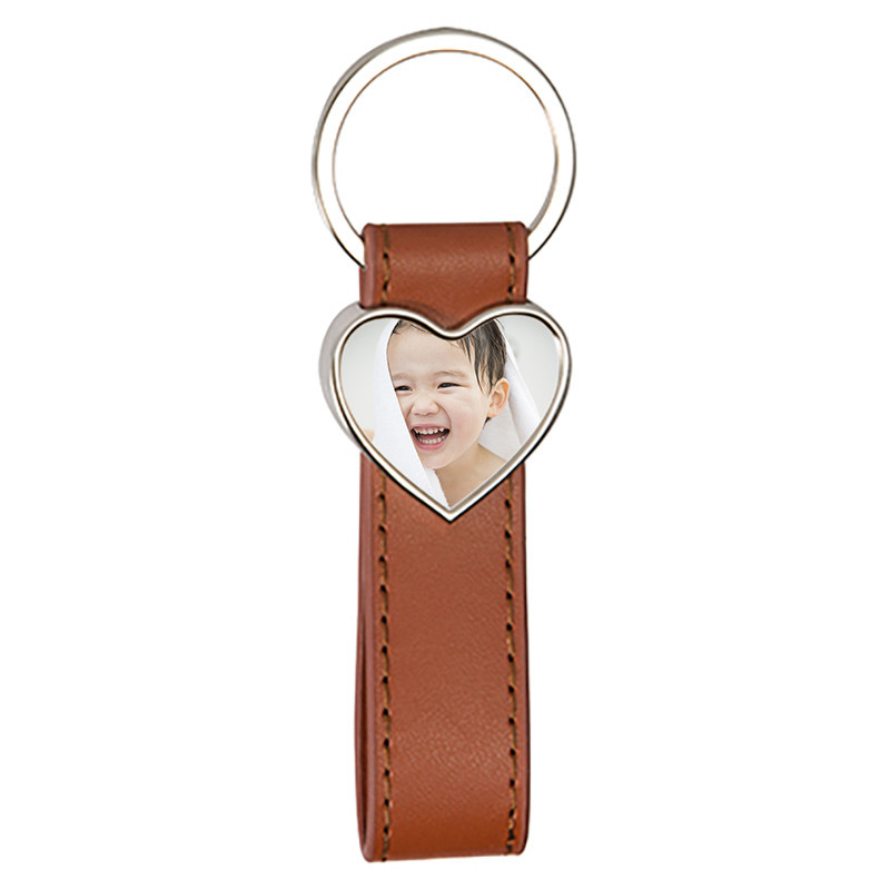 Porte clef cuir personnalisé coeur