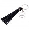 Porte clefs long pompon simili cuir personnalisé photo