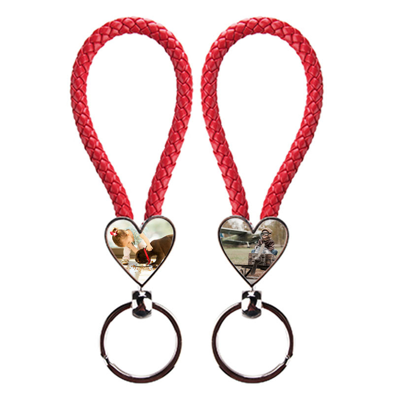 porte clef coeur cordon rouge à personnaliser