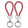 porte clef coeur cordon rouge avec 2 photos