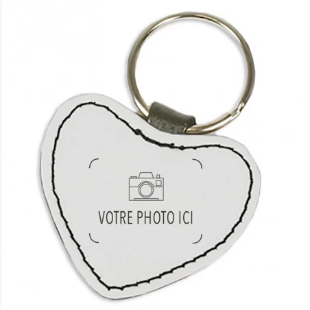 Porte clé coeur cuir personnalisé
