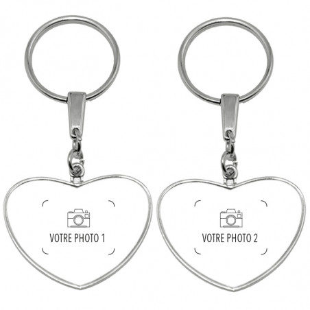Porte clé coeur personnalisé bord acier