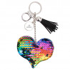 Porte clé coeur sequin avec photo personnalisé