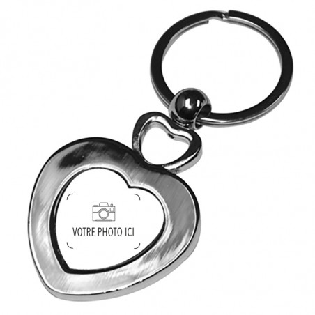 Porte cle coeur photo personnalisé