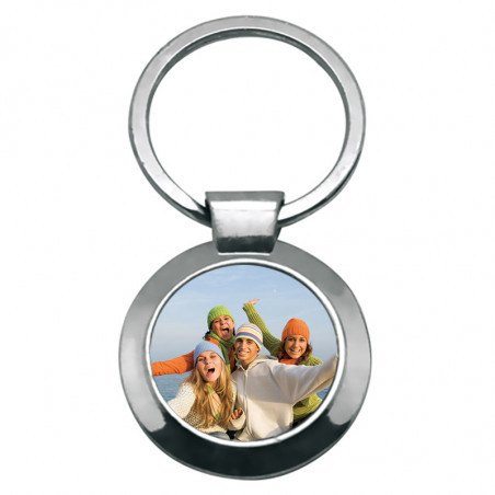 Porte clef rond acier photo
