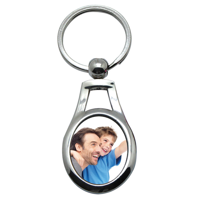 Porte clef métal ovale personnalisable