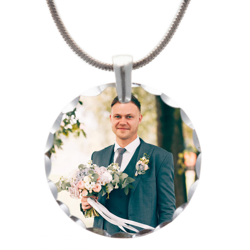 Pendentif rond sublimé avec une photo