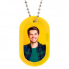 Collier id tag personnalisé et bords jaune