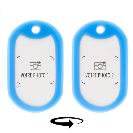 Dog Tag bordure bleue