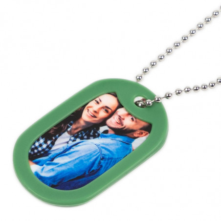 Dog tag photo bord vert