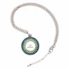 Pendentif rond strass couleur