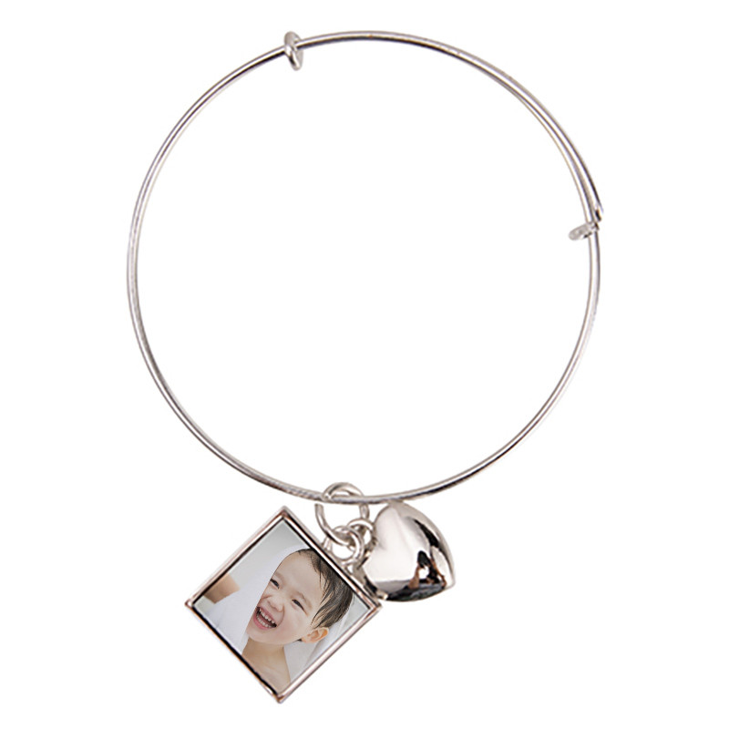 bracelet carré coeur personnalisable