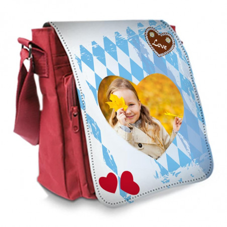 Besace photo rouge montage amour Besace photo rouge montage amour