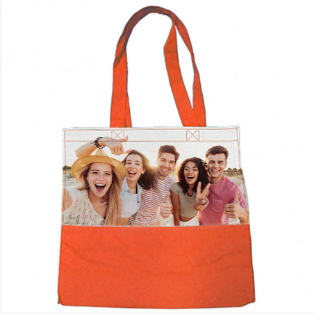 Cabas en toile orange