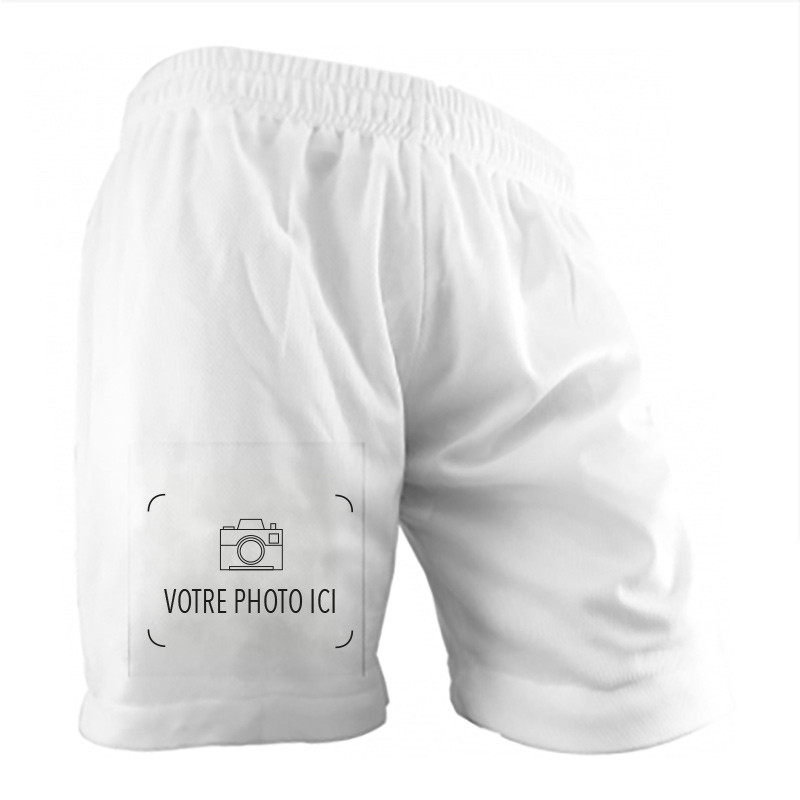 Short de sport blanc pour homme personnalisable