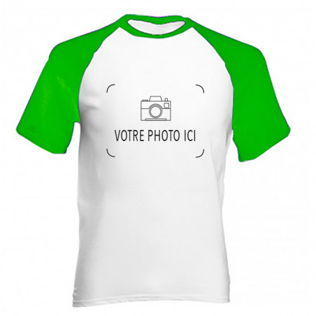 Tee shirt homme vert personnalisé photo