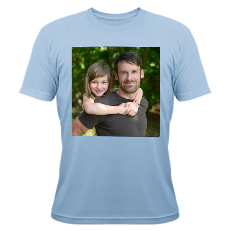 Tee shirt bleu avec photo