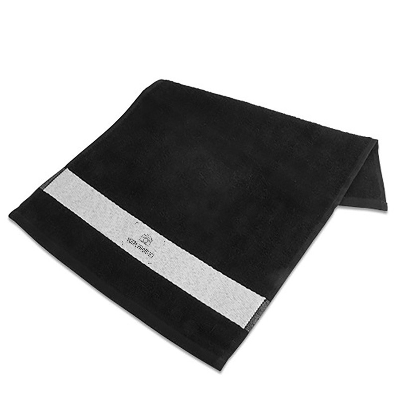 Petite serviette noire avec impression photo