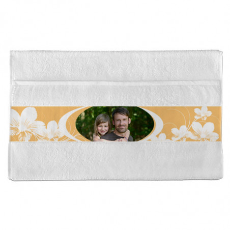 Serviette invité motif fleur blanc