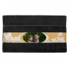 Serviette invité motif fleur noir