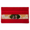 Serviette invité motif fleur rouge