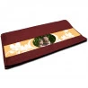 Serviette invité motif fleur marron