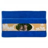 Serviette invité motif fleur bleu foncé