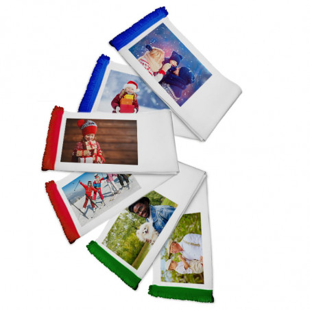 Echarpe à franges avec photo Echarpe à franges avec photo