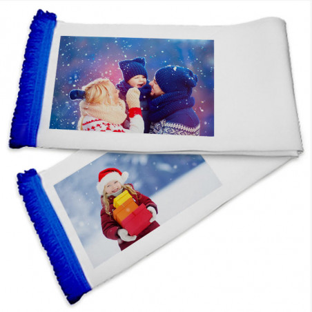 Echarpe à franges bleues Echarpe à franges bleues