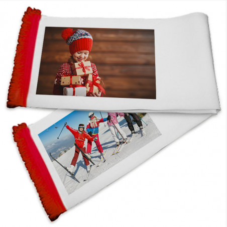 Echarpe à franges rouge Echarpe à franges rouge