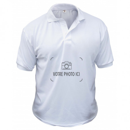 Polo blanc homme avec photo