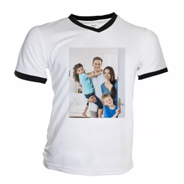 Tee shirt blanc bordure noir photo