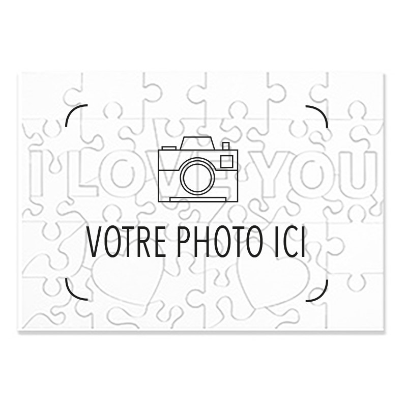 Puzzle photo I love you. Puzzle personnalisé pour les amoureux