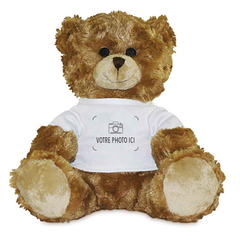 Peluche porte clé ourson avec t-shirt à personnaliser - Peluche Création