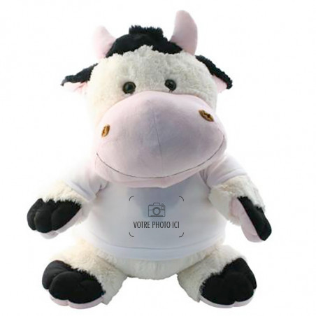 Peluche vache photo personnalisée