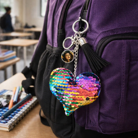 porte clé à sequin personnalisé